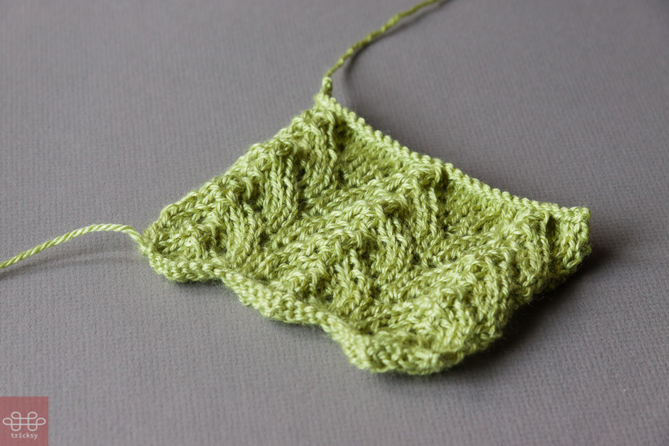 Knitted lace, unblocked, on Tricksy Knitter